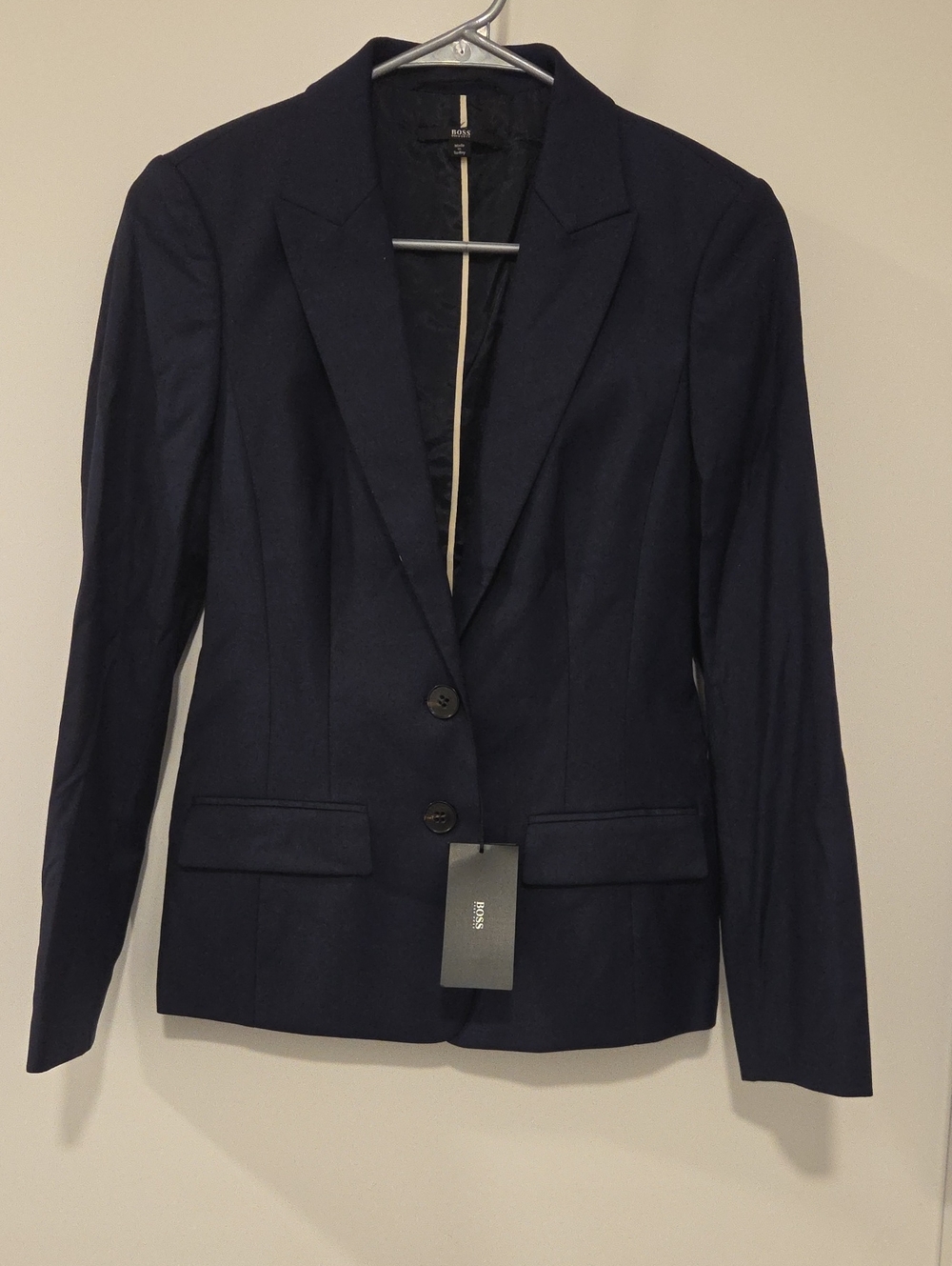 Hugo Boss Women's Navy Tailored Two-Button Blazer